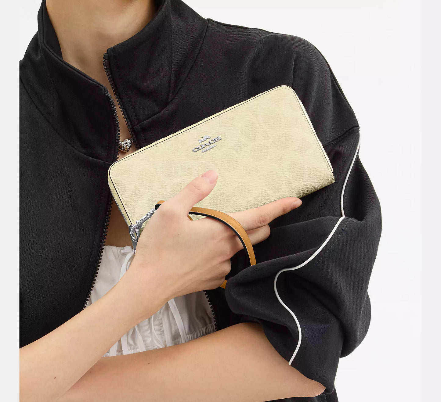 Long Zip Around Wallet In Signature Canvas *Pre Order*
