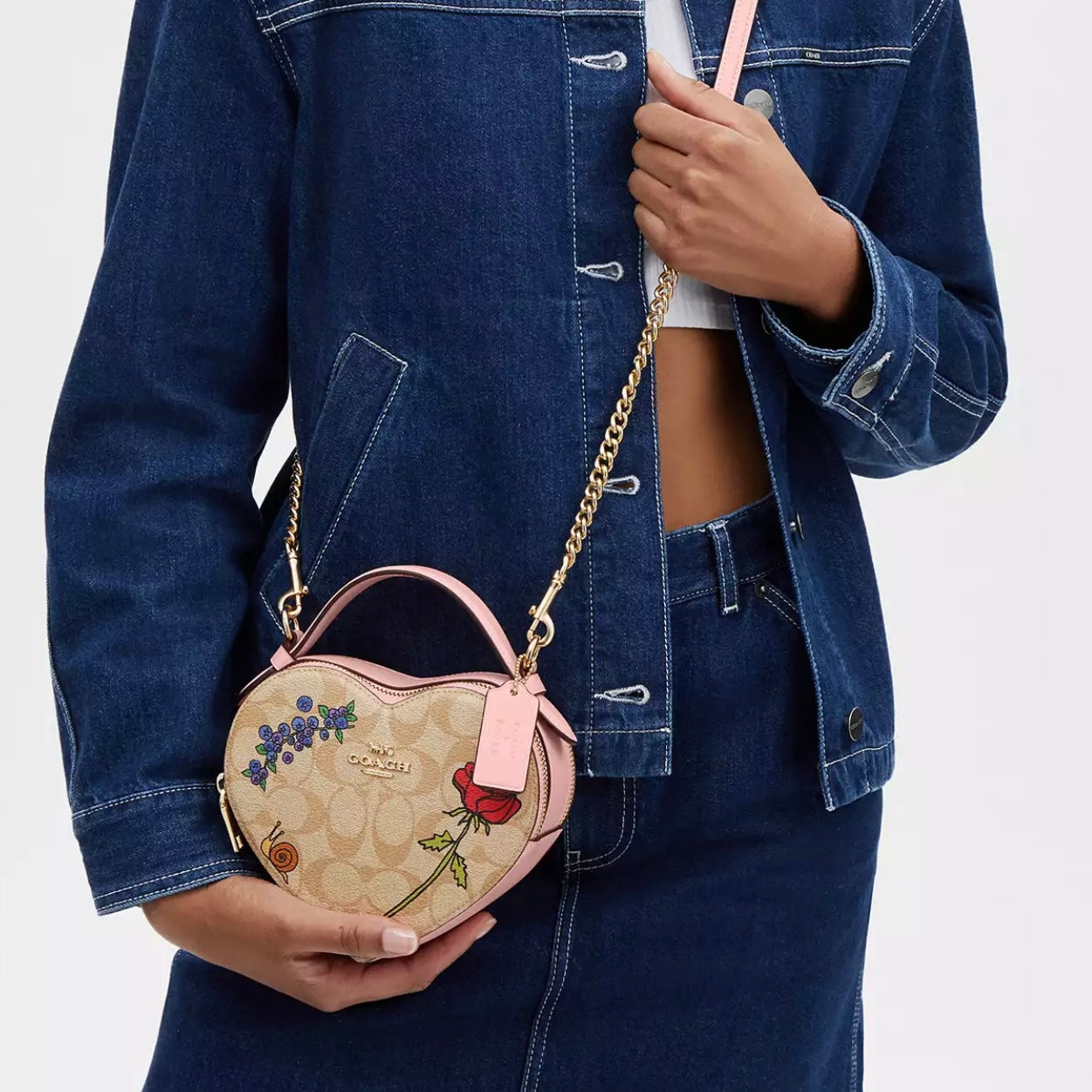 Coach X Observed By Us Heart Crossbody In Signature Canvas *Pre Order*