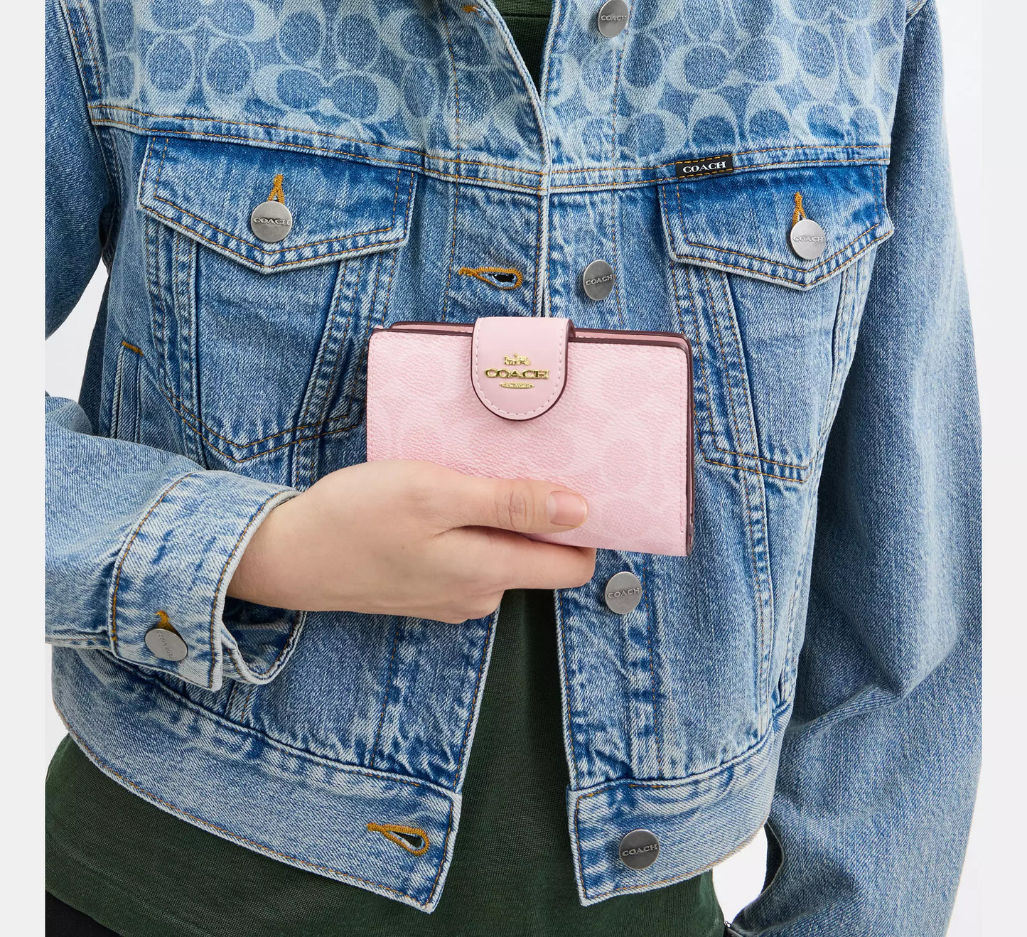 Medium Corner Zip Wallet In Signature Canvas *Pre Order*