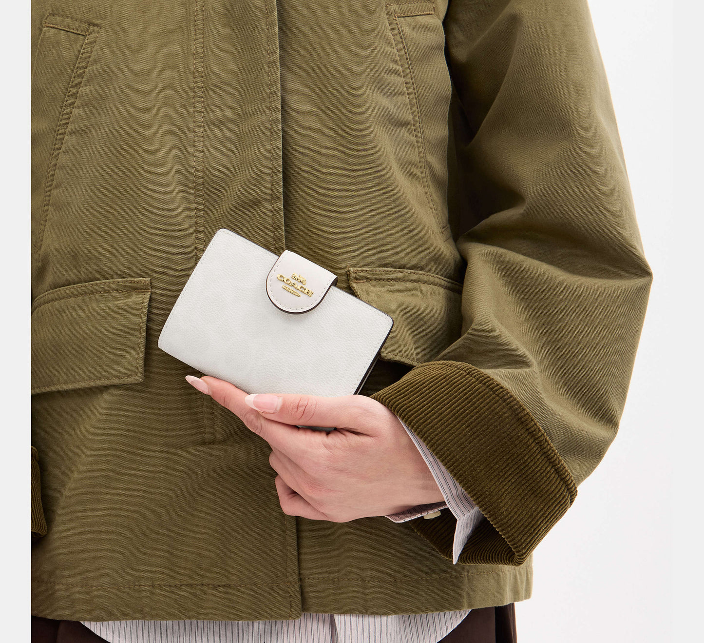 Medium Corner Zip Wallet In Signature Canvas *Pre Order*