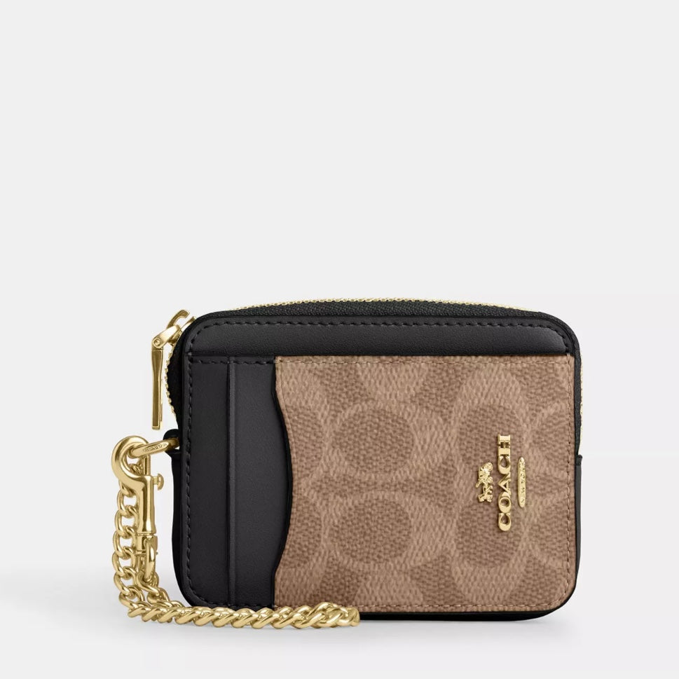 Coach Zip Card Case In Signature Canvas *Pre Order*
