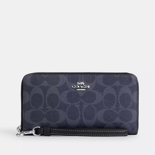 Long Zip Around Wallet in Signature Canvas *Pre Order*