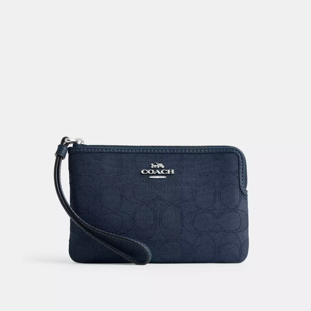 Coach Corner Zip Wristlet In Signature Canvas *Pre Order*