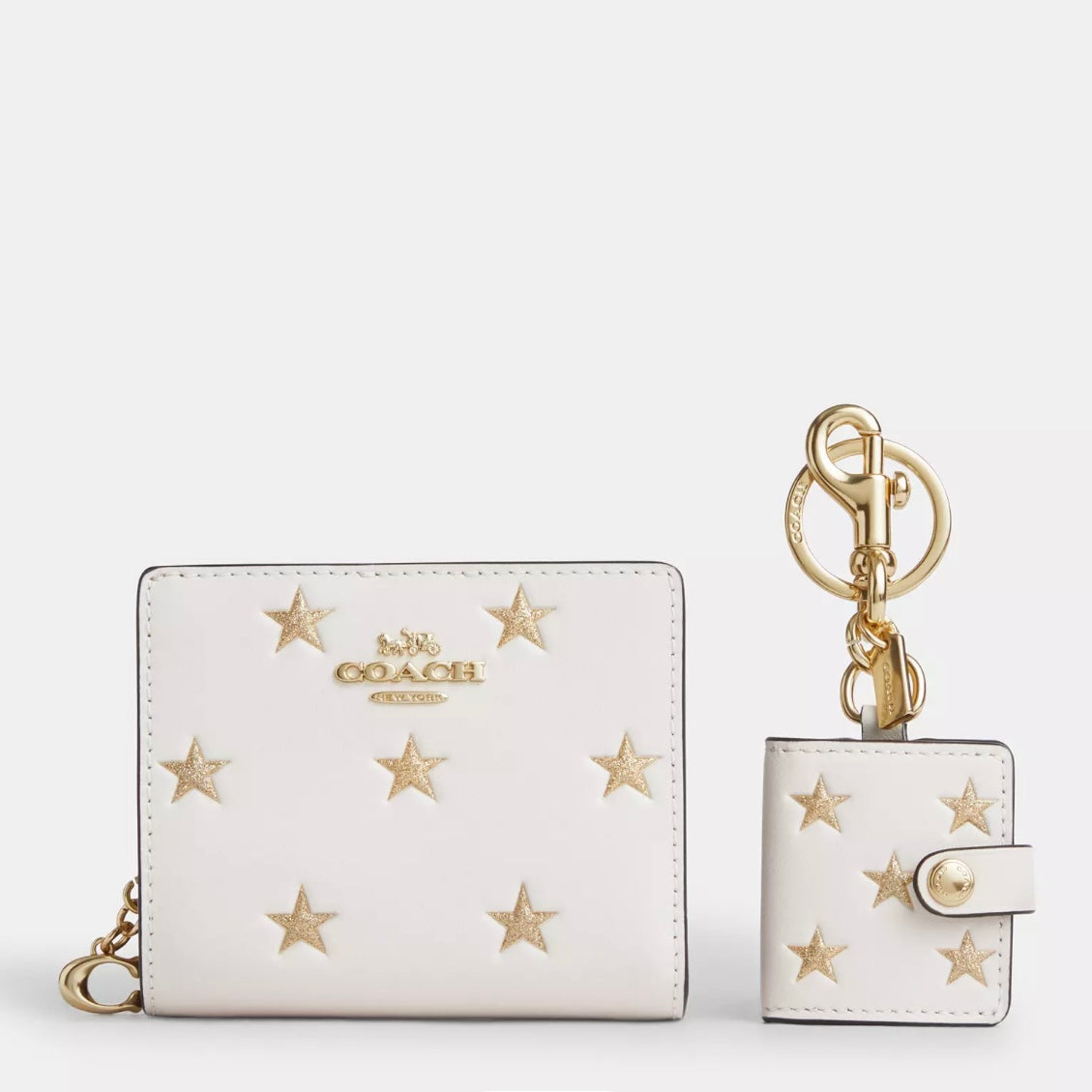 Coach Boxed Snap Wallet And Picture Frame Bag Charm With Star Print *Pre Order*