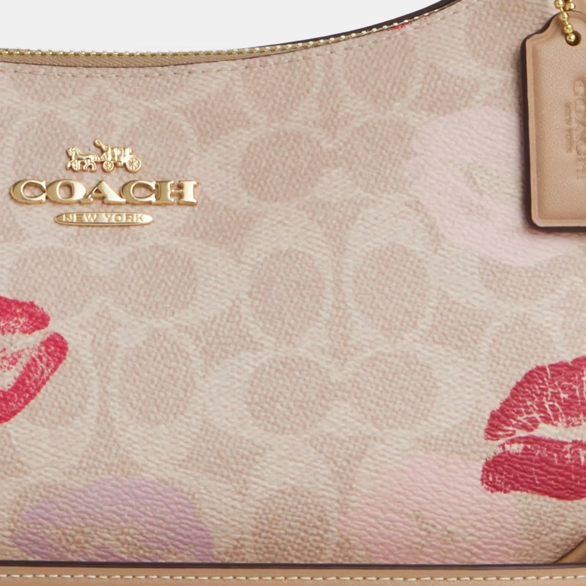 Coach Teri Shoulder Bag In Signature Canvas With Lips Print *Pre Order*