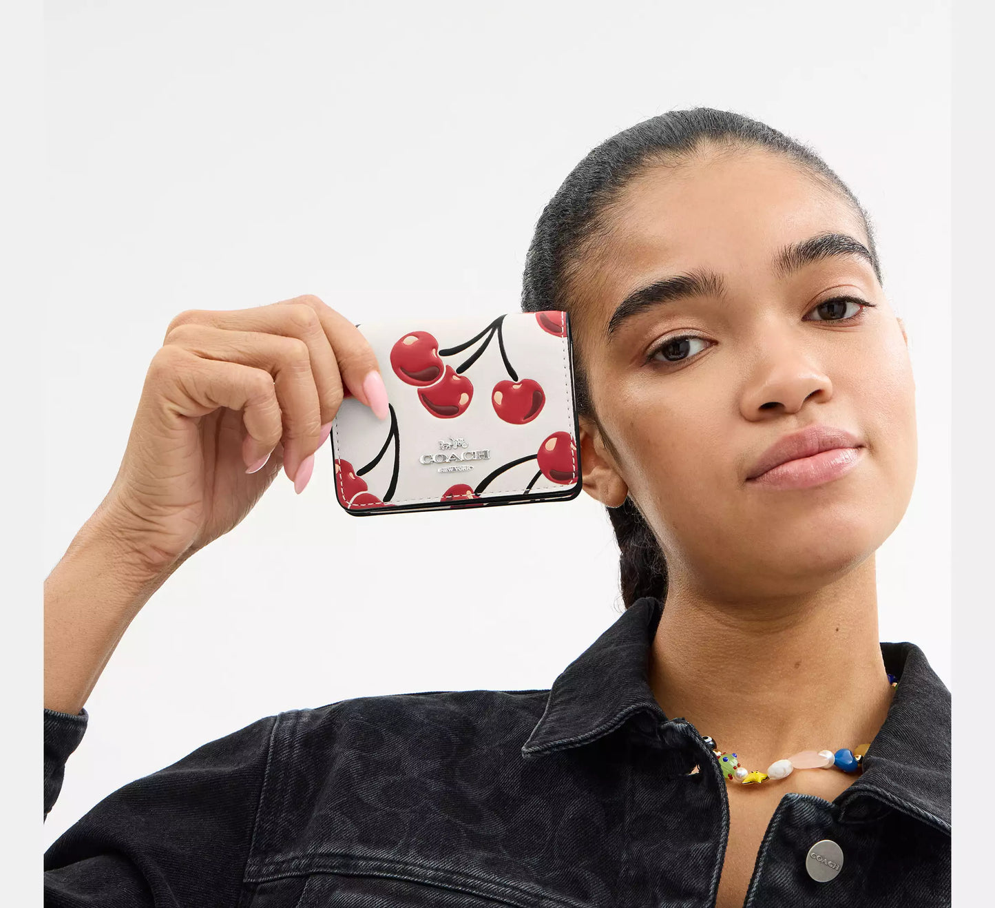 Mini Wallet On A Chain With Cherry Print *Pre Order*
