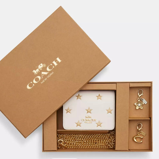 Coach Boxed Mini Wallet On A Chain With Star Print *Pre Order*