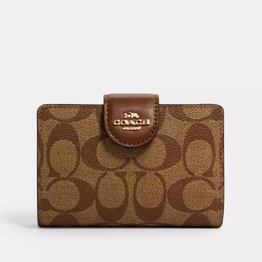 Medium Corner Zip Wallet in Signature Canvas *Pre Order*