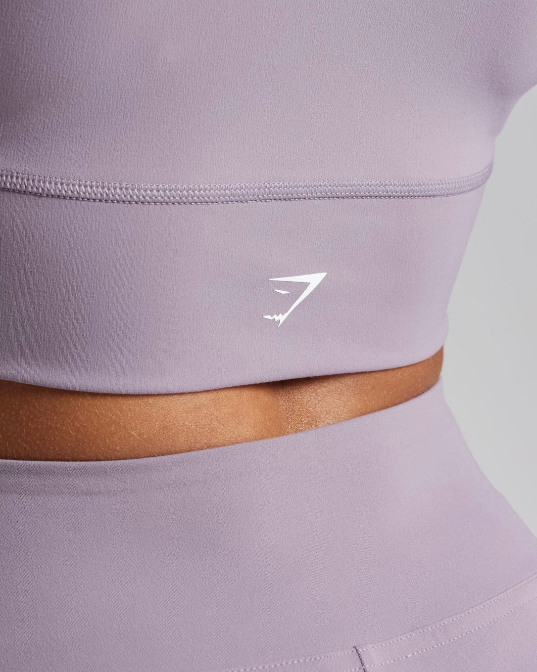 Crossover Longsleeve Crop Top Lavender