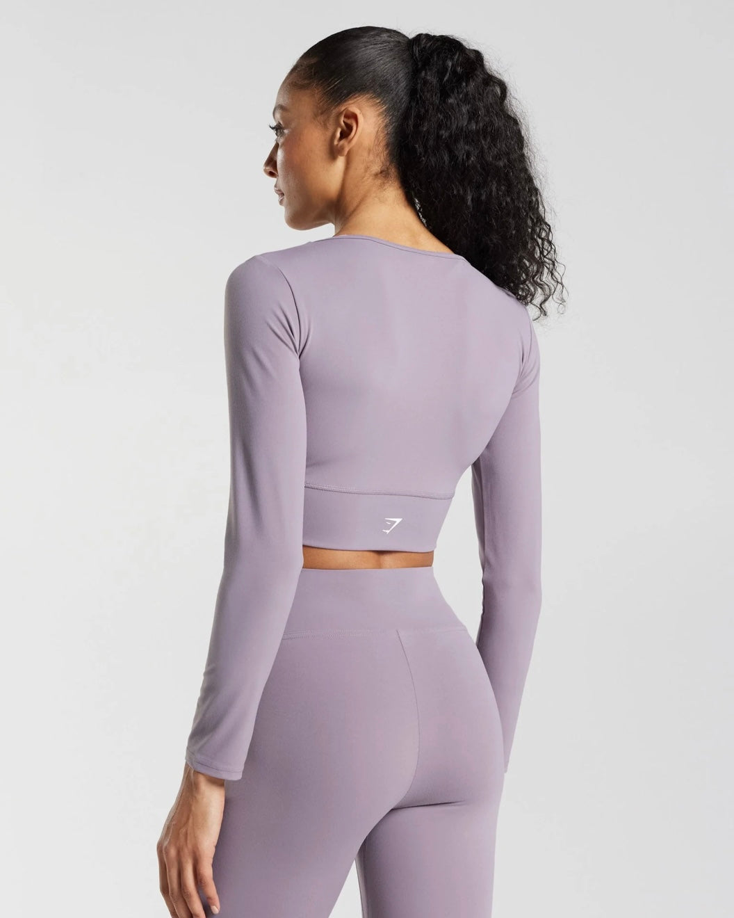 Crossover Longsleeve Crop Top Lavender