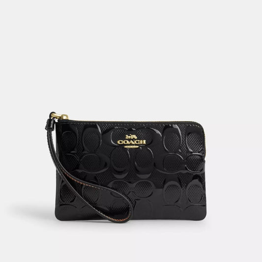 Coach Corner Zip Wristlet In Signature Leather *Pre Order*