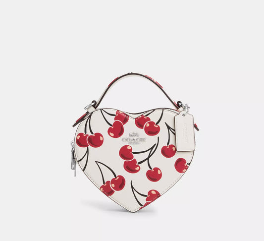 Heart Crossbody With Cherry Print *Pre Order*