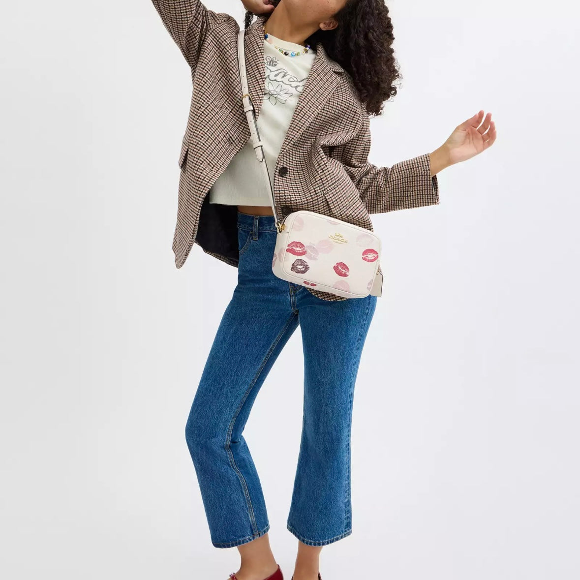 Jamie Camera Bag With Lips Print *Pre Order*
