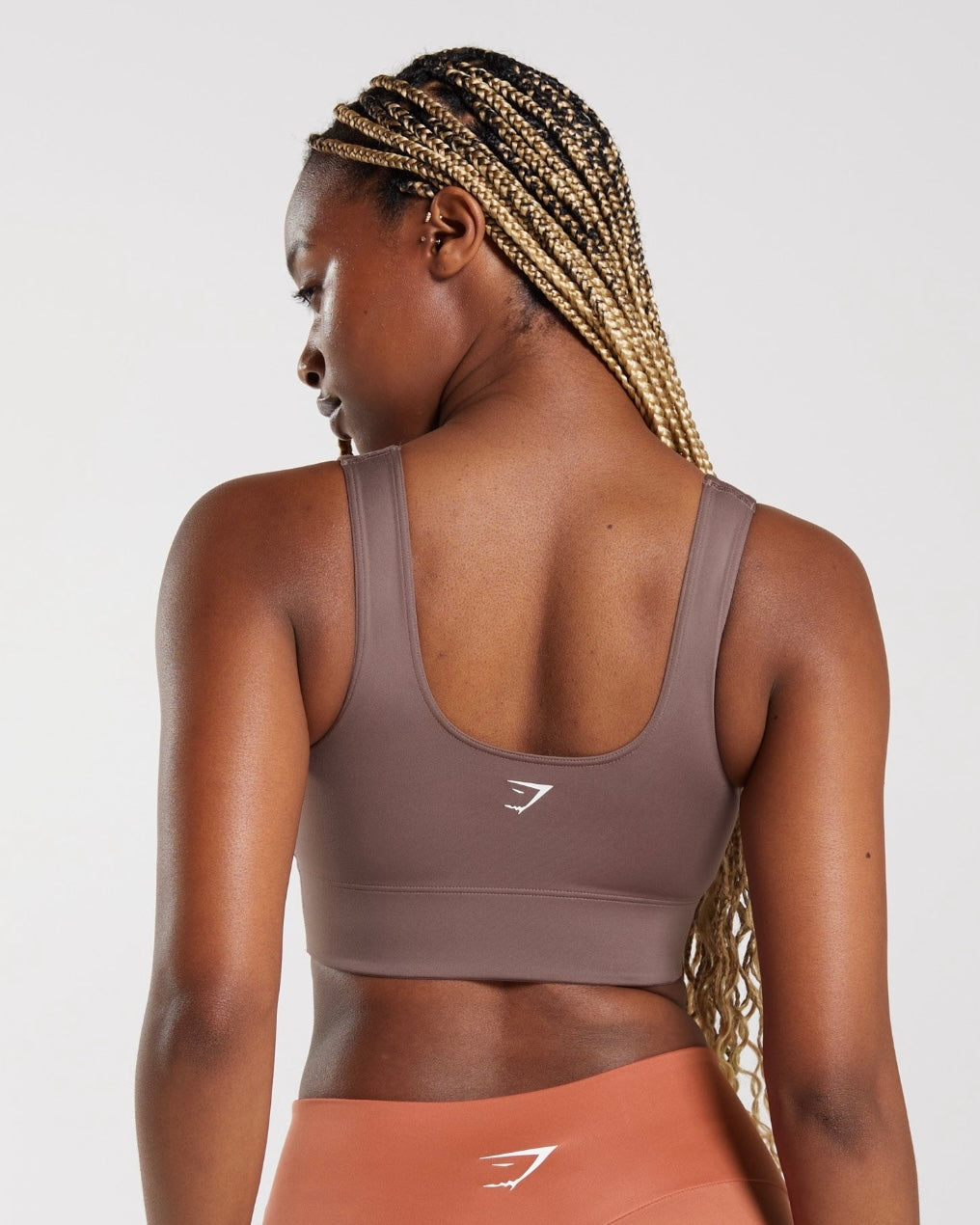 Longline Sports Bra Brown