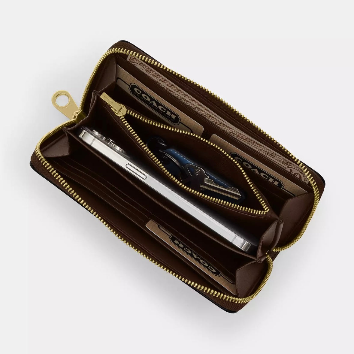 Coach Long Zip Around Wallet In Signature Canvas With Lips Print *Pre Order*