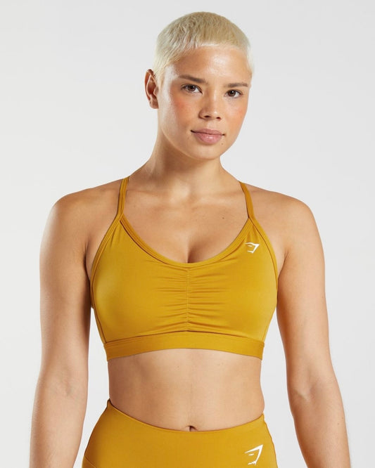 Ruched Sports Bra Yellow