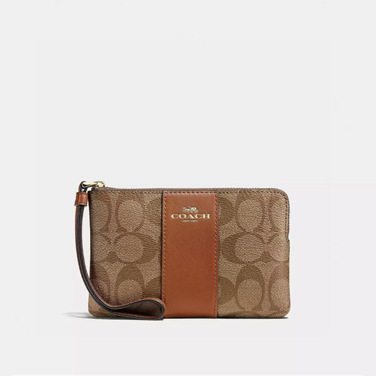 Coach Corner Zip Wristlet In Signature Canvas *Pre Order*