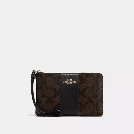 Coach Corner Zip Wristlet In Signature Canvas *Pre Order*