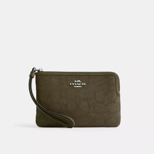 Coach Corner Zip Wristlet In Signature Canvas *Pre Order*