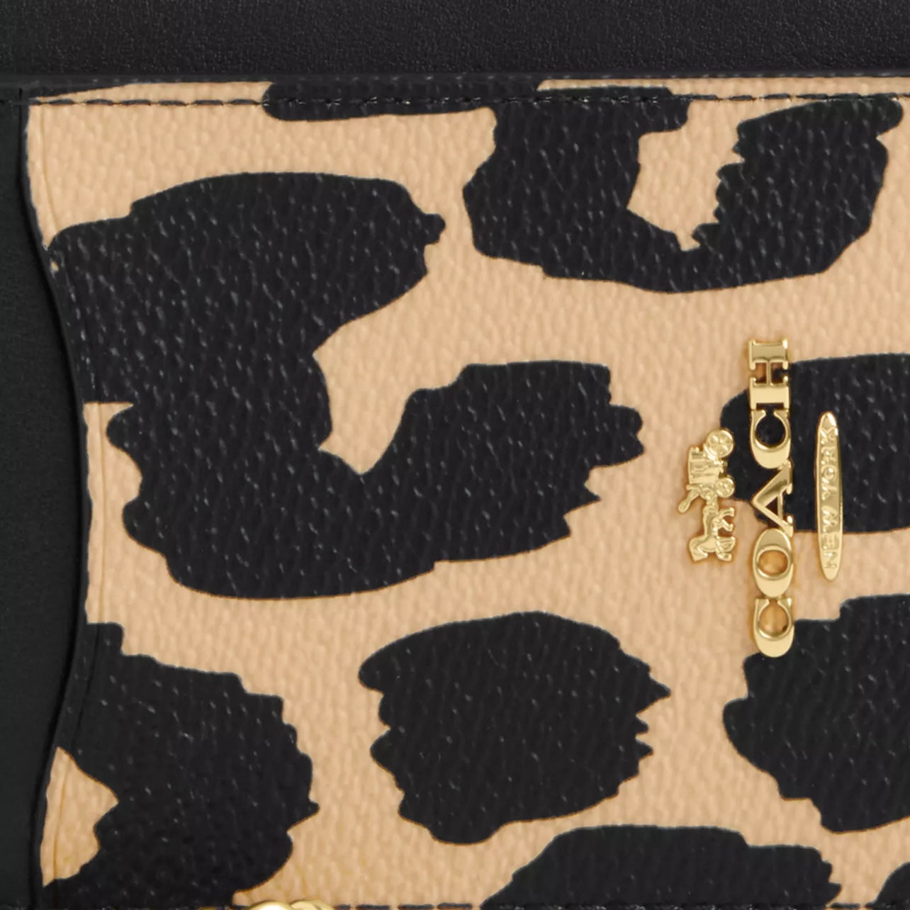 Coach Zip Card Case With Leopard Print