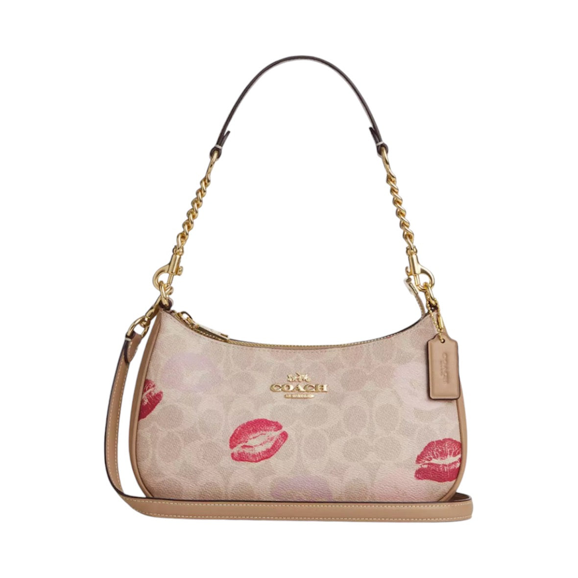 Coach Teri Shoulder Bag In Signature Canvas With Lips Print *Pre Order*