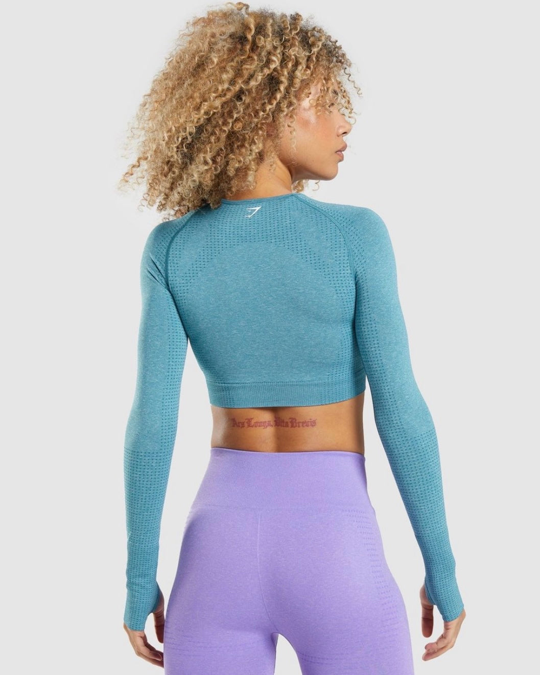 Vital Long Sleeve Crop Top Blue