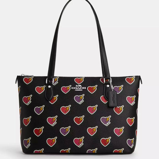 Coach Gallery Tote Bag With Heart Bolt Print *Pre Order*