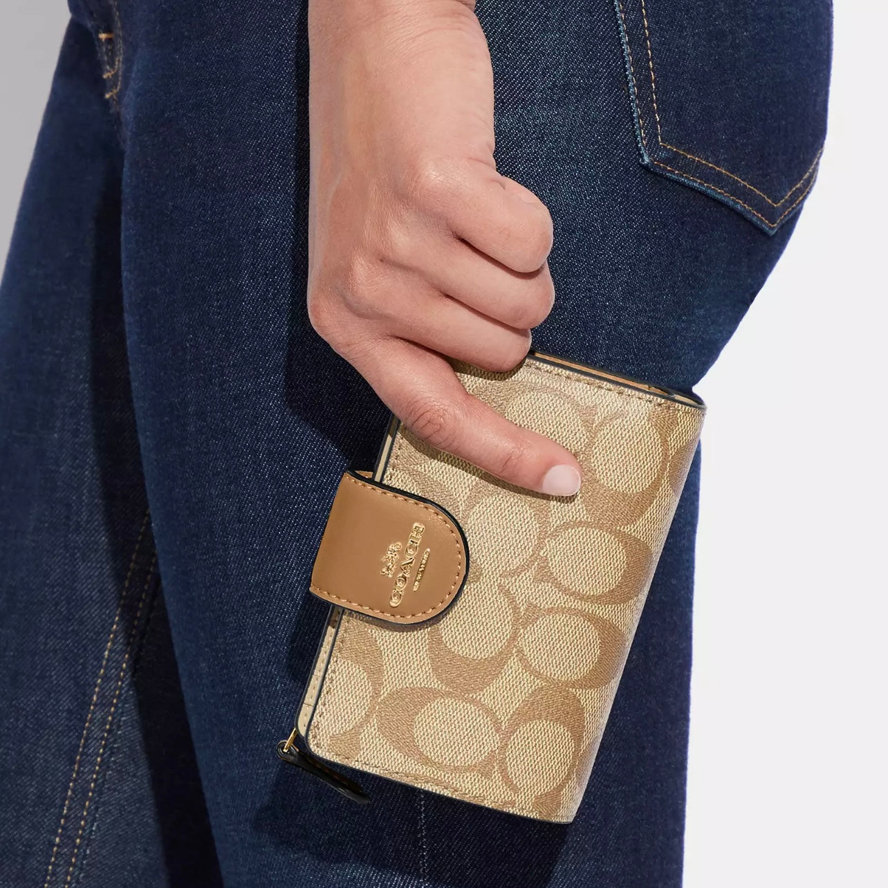 Medium Corner Zip Wallet in Signature Canvas *Pre Order*