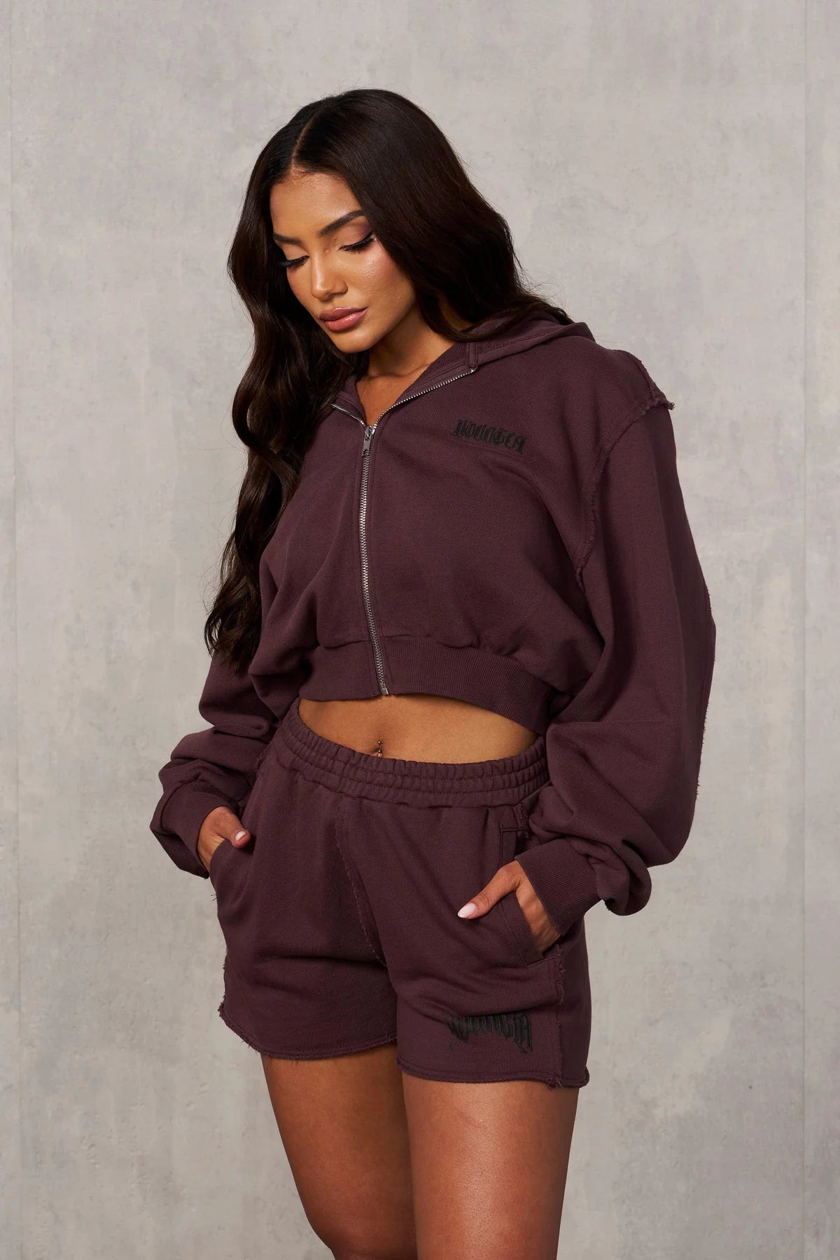 YOUNGLA W548 REBEL CROP ZIP UP HOODIE *Pre Order*