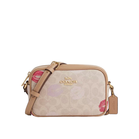 Coach Mini Jamie Camera Bag In Signature Canvas With Lips Print *Pre Order*