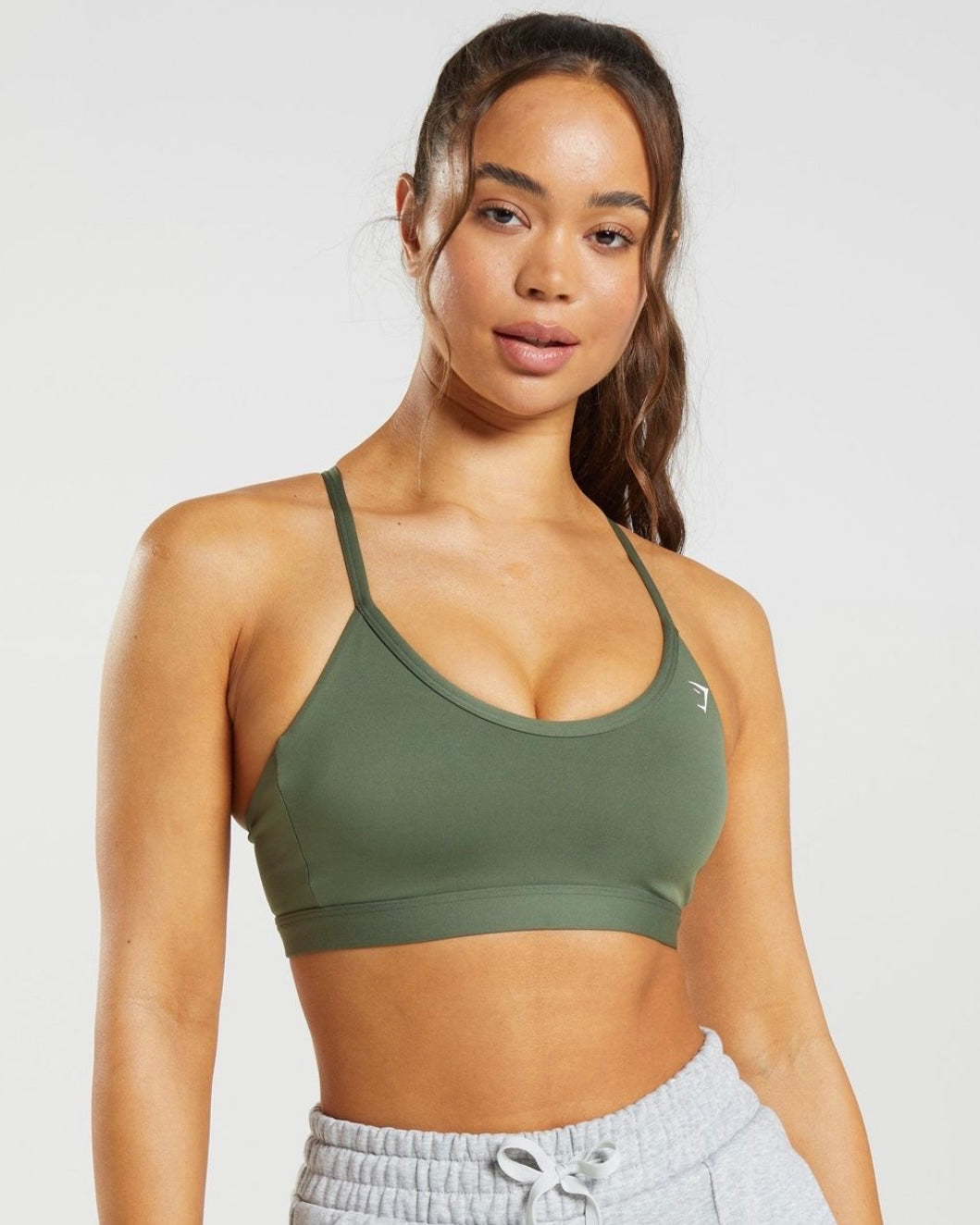 Neck Sports Bra Green