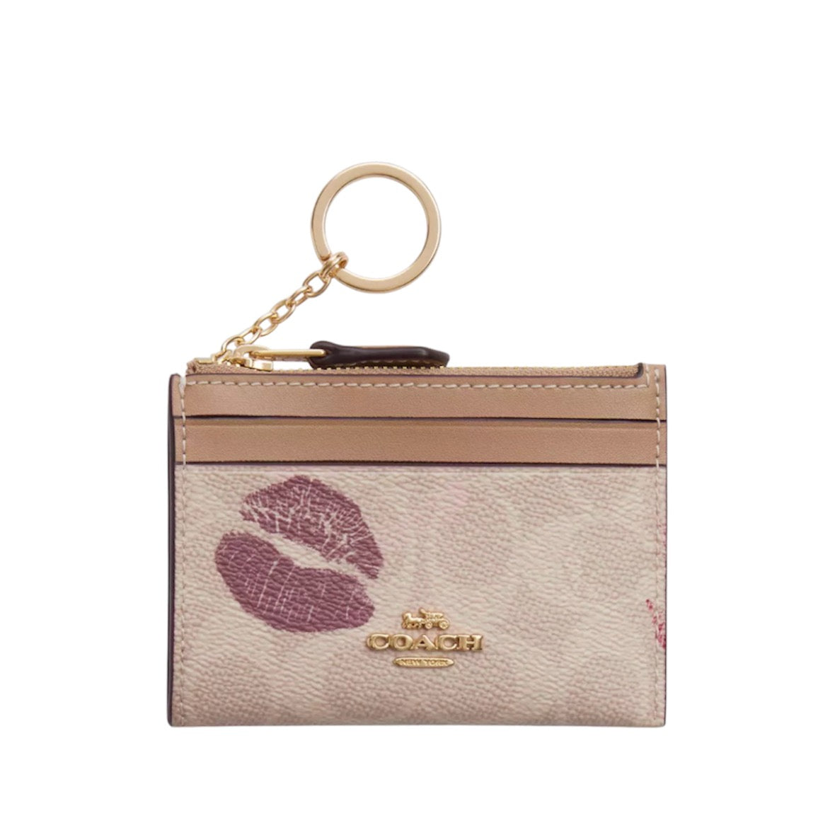Coach Mini Skinny Id Case In Signature Canvas With Lips Print *Pre Order*