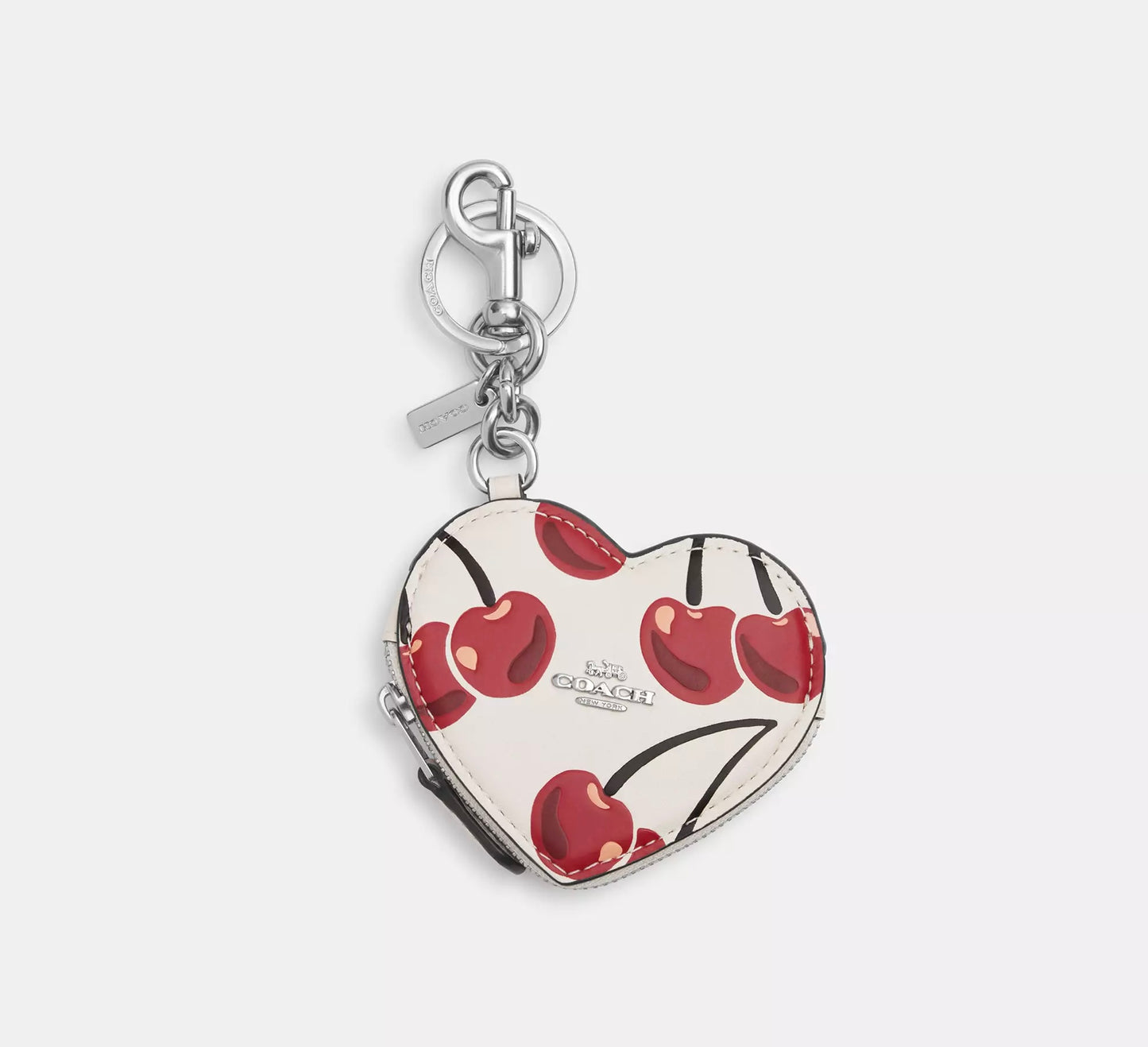 Heart Coin Pouch Bag Charm With Cherry Print *Pre Order*