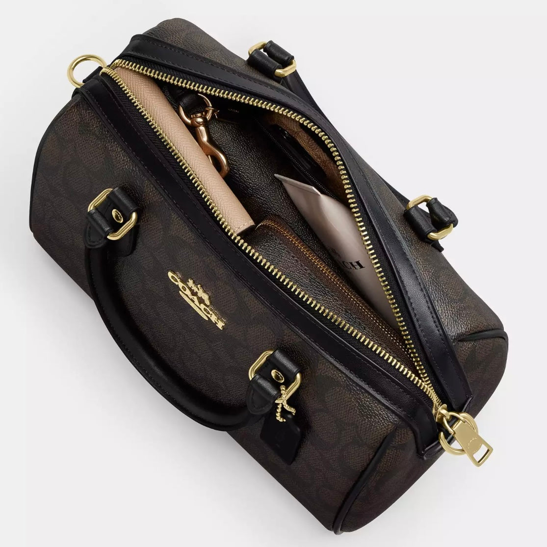 Coach Rowan Satchel Bag In Signature Canvas With Lips Print *Pre Order*