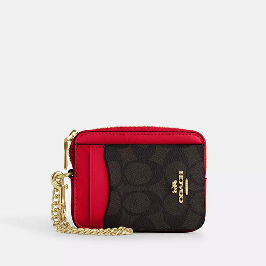 Coach Zip Card Case In Signature Canvas *Pre Order*