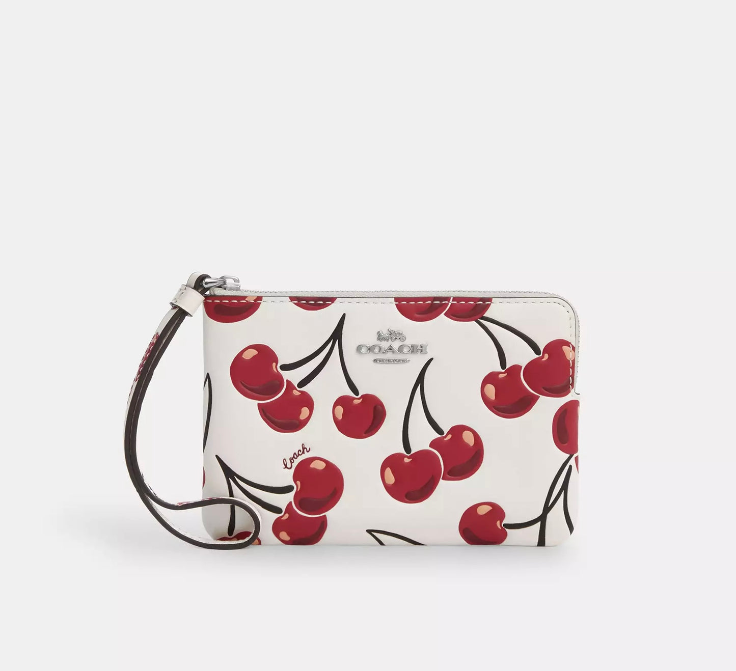 Corner Zip Wristlet With Cherry Print *Pre Order*