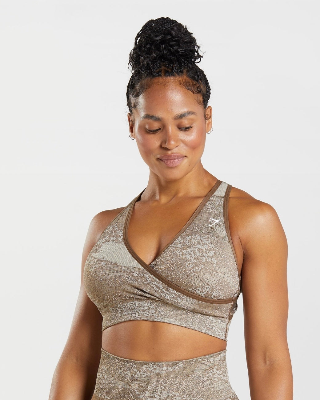 Adapt Camo Sports Bra Brown