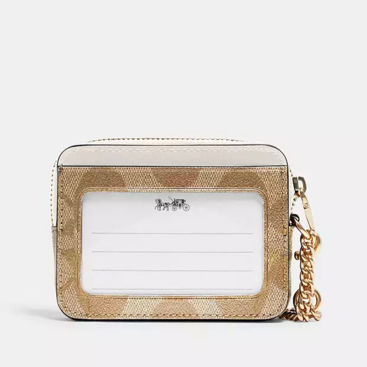 Coach Zip Card Case In Signature Canvas