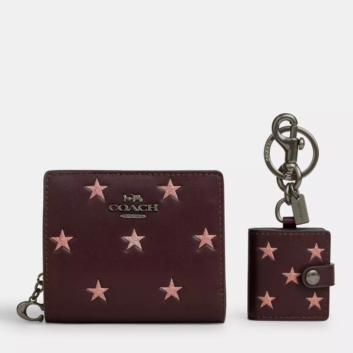 Coach Boxed Snap Wallet And Picture Frame Bag Charm With Star Print *Pre Order*