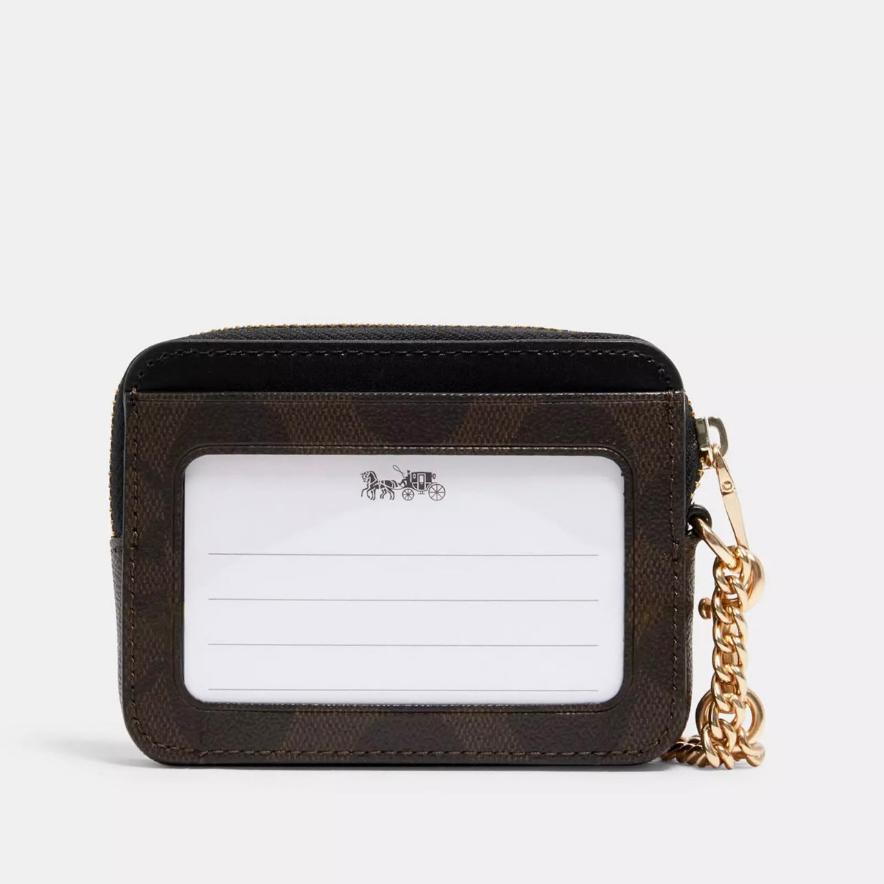 Coach Zip Card Case In Signature Canvas