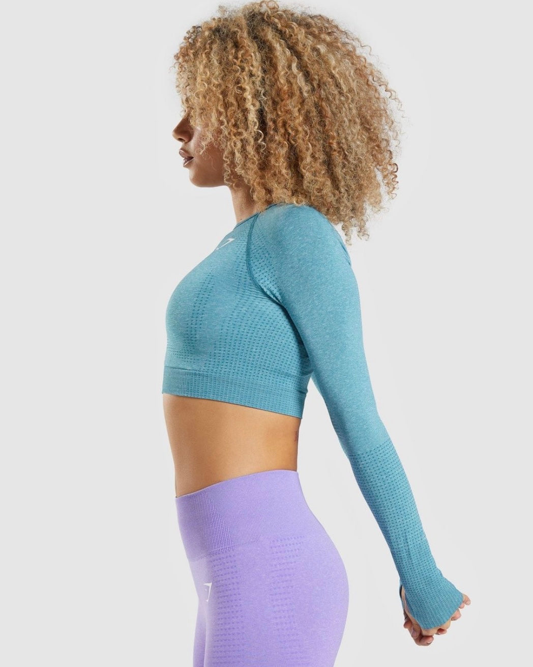 Vital Long Sleeve Crop Top Blue