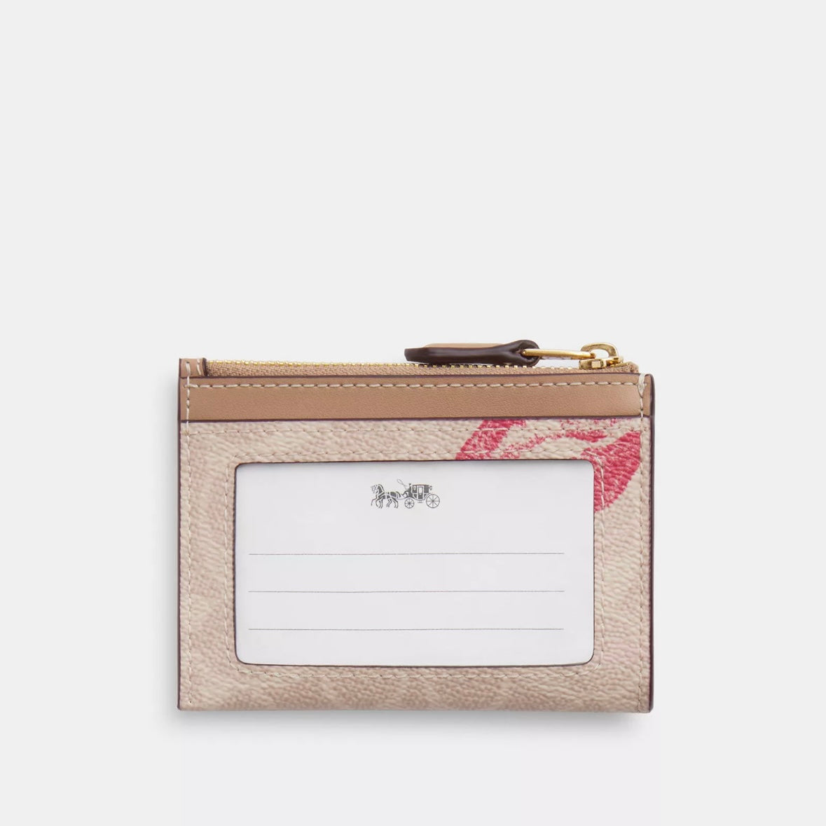 Coach Mini Skinny Id Case In Signature Canvas With Lips Print *Pre Order*