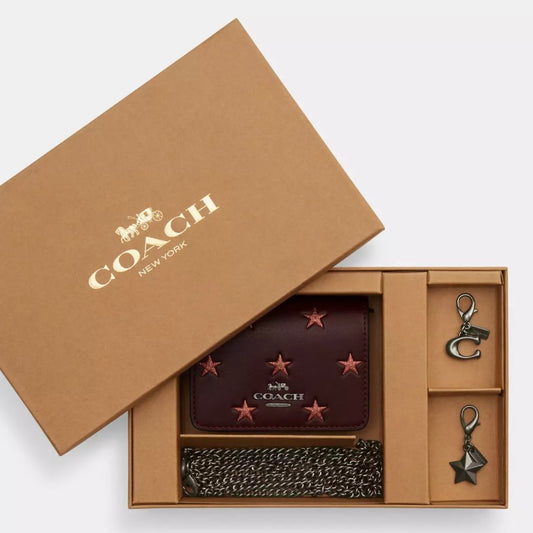 Coach Boxed Mini Wallet On A Chain With Star Print *Pre Order*