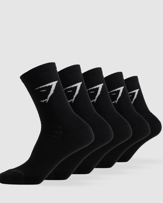 Crew Socks 5pk Black *Pre Order*