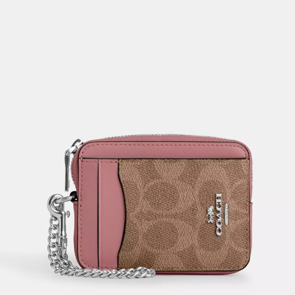 Coach Zip Card Case In Signature Canvas *Pre Order*