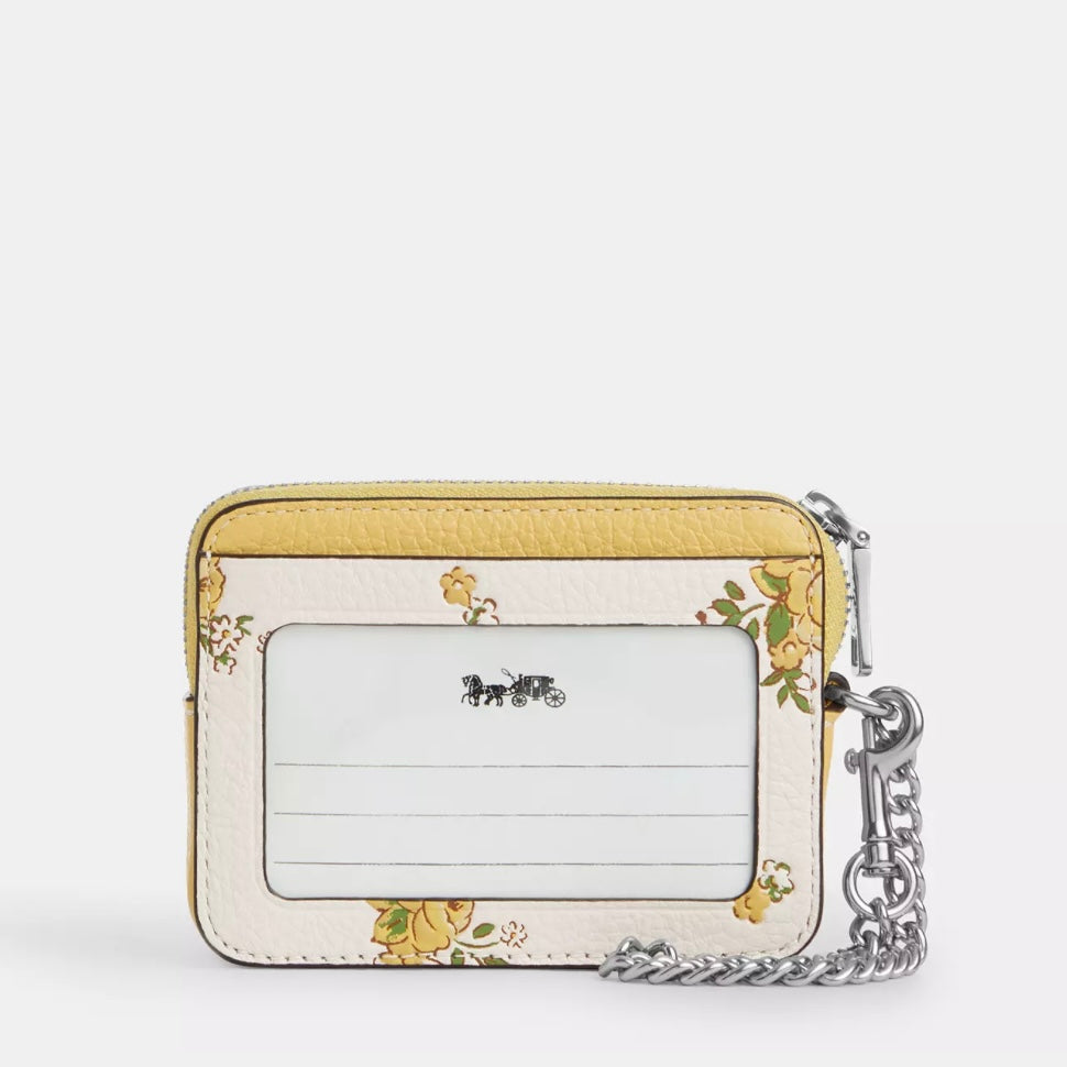 Zip Card Case In Signature Canvas With Floral Print *Pre Order*