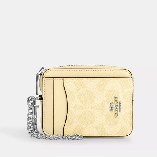 Coach Zip Card Case In Signature Canvas *Pre Order*