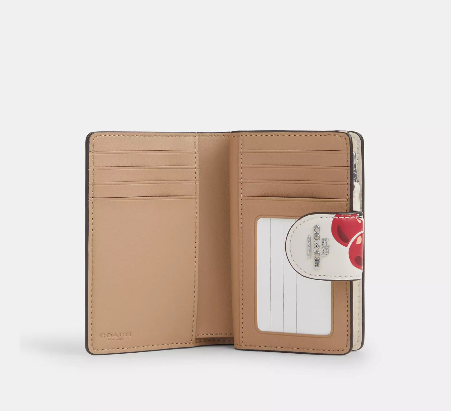 Coach Medium Corner Zip Wallet With Cherry Print